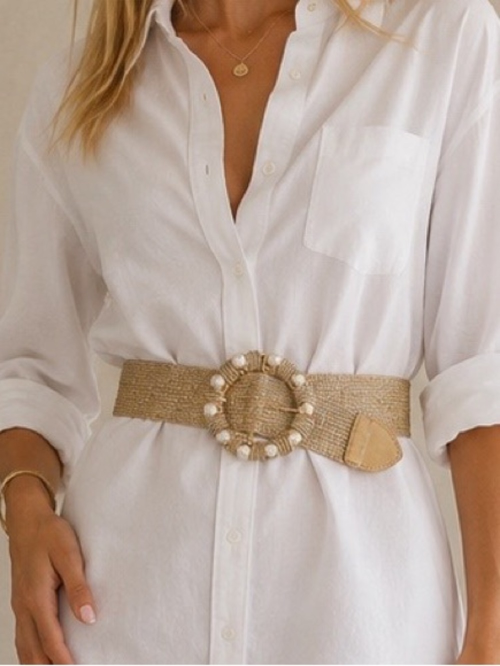 Elegant Gold Woven Belt NWOT